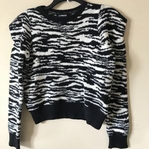 Express Black/White Cropped Sweater. Small. New!!